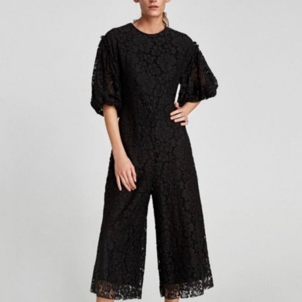 Zara black elegant lace jumpsuit